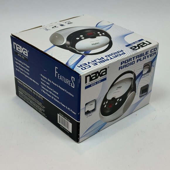 Naxa NPB251 Portable CD Player with AM/FM Radio - Black New in Box - Picture 6 of 14